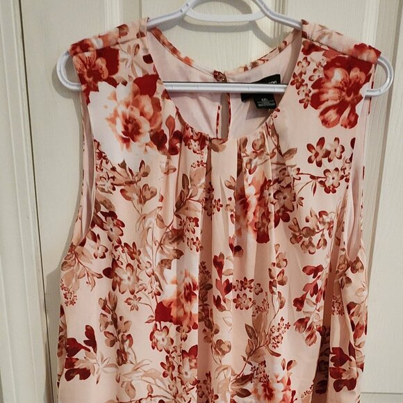 Liz Claiborn Career Peach Pink Burgundy Sleeveless tank XXL with a Bubble Hem - Picture 1 of 7